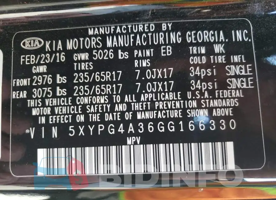 5XYPG4A36GG166330 Photo# 13