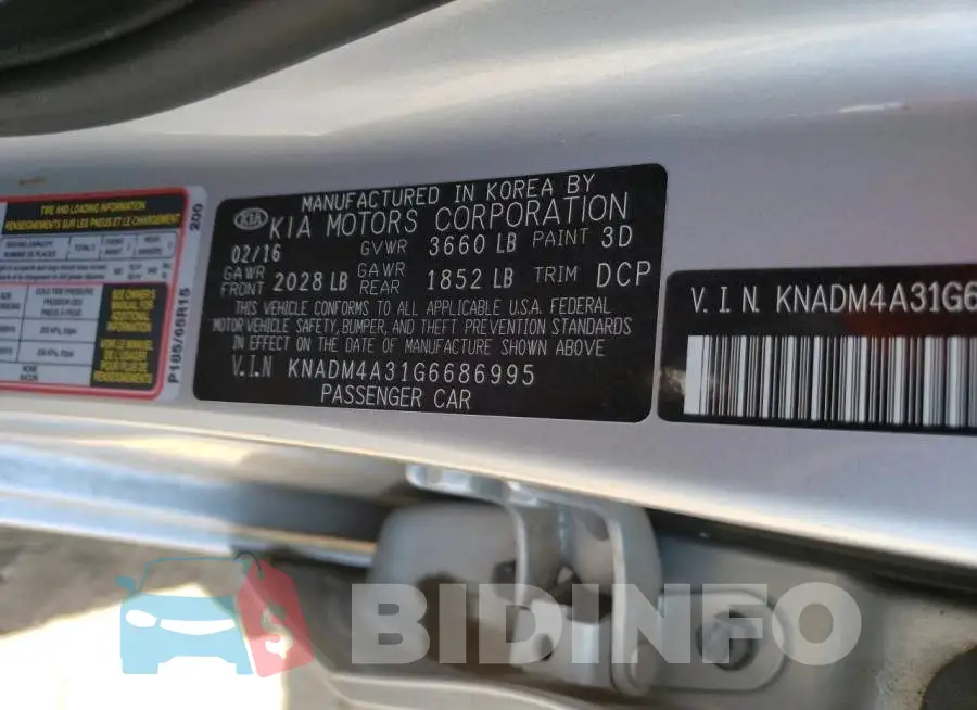 KNADM4A31G6686995 Photo# 12