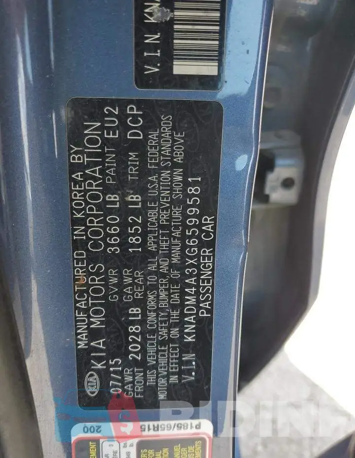 KNADM4A3XG6599581 Photo# 12