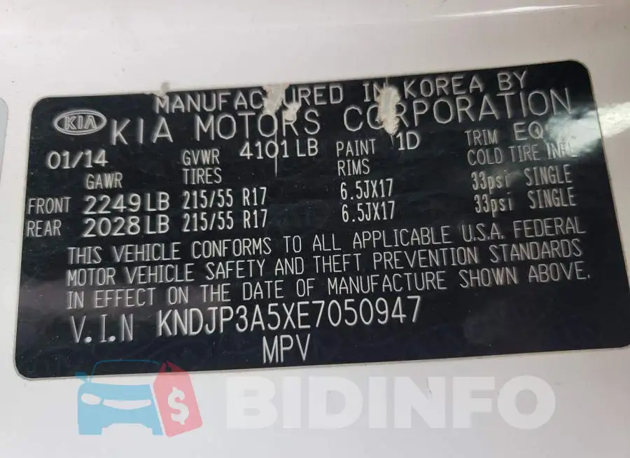 KNDJP3A5XE7050947 Photo# 13
