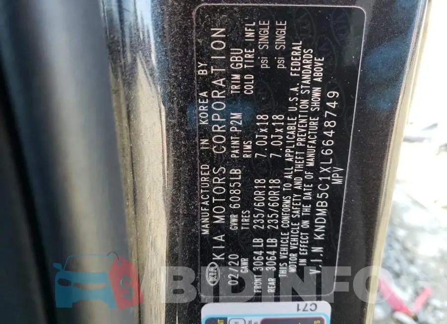 KNDMB5C1XL6648749 Photo# 13