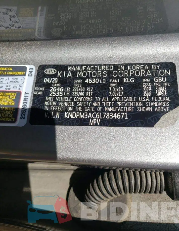 KNDPM3AC6L7834671 Photo# 12