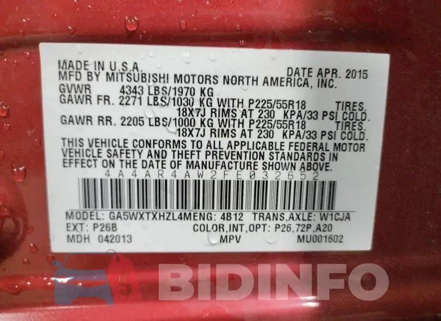 4A4AR4AW2FE032652 Photo# 14