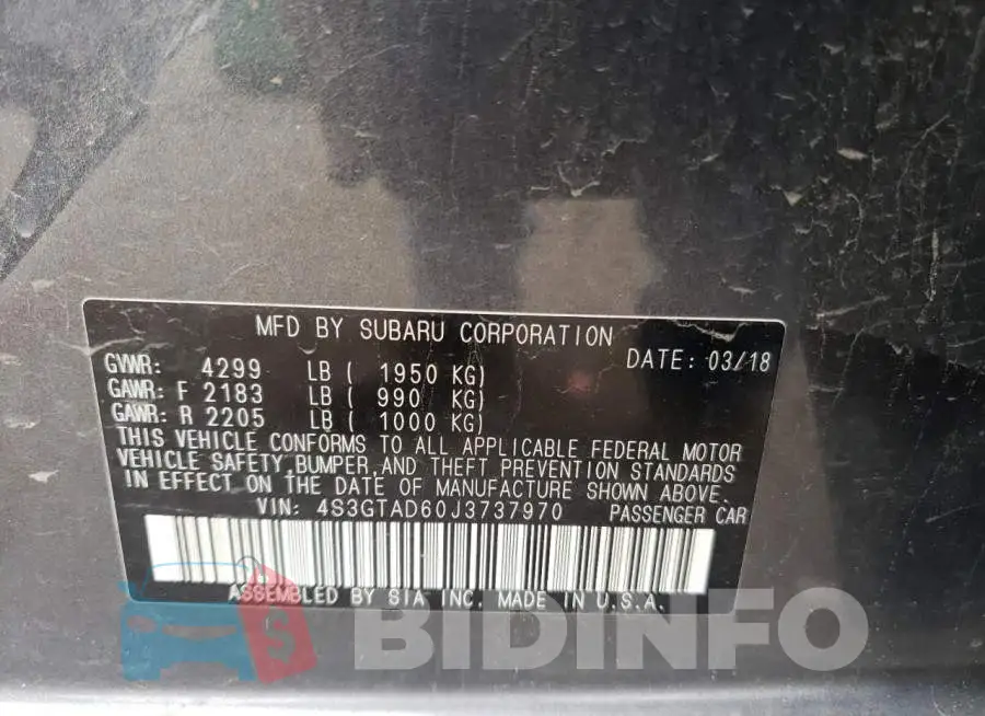 4S3GTAD60J3737970 Photo# 12