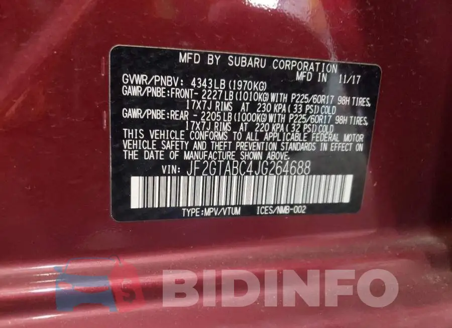 JF2GTABC4JG264688 Photo# 14