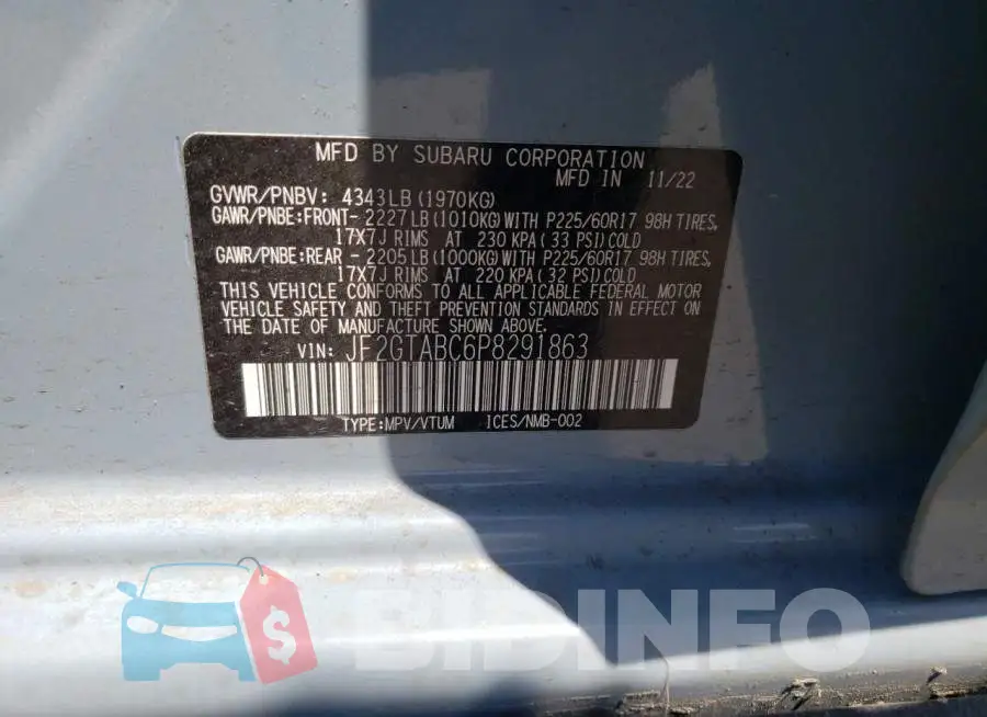 JF2GTABC6P8291863 Photo# 12