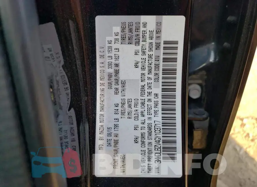 3MYDLBZV4GY103717 Photo# 12