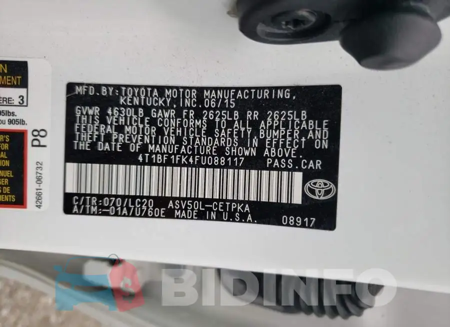 4T1BF1FK4FU088117 Photo# 12