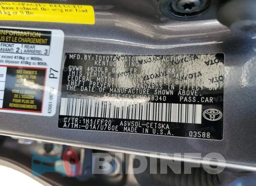 4T1BF1FK5HU268340 Photo# 12