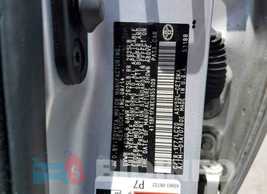 4T1BF1FK8EU855109 Photo# 13