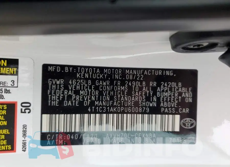 4T1C31AK0PU600879 Photo# 13