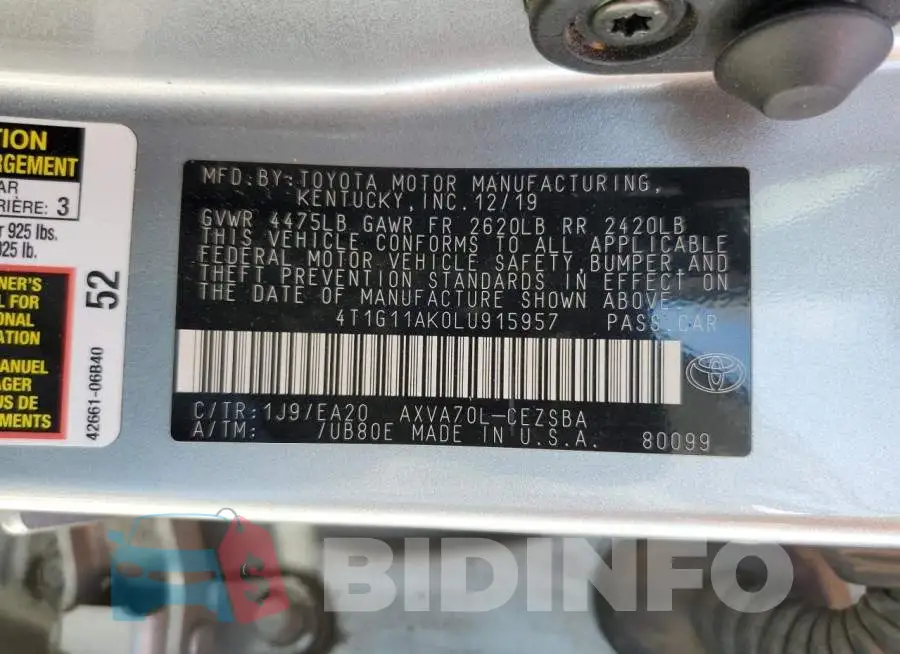 4T1G11AK0LU915957 Photo# 13