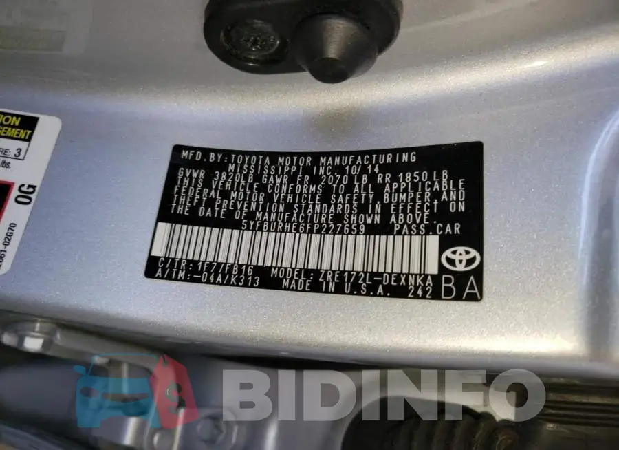 5YFBURHE6FP227659 Photo# 12