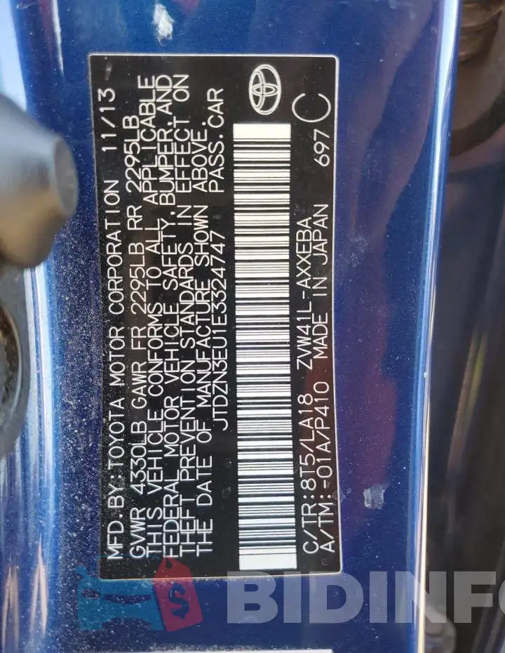 JTDZN3EU1E3324747 Photo# 12