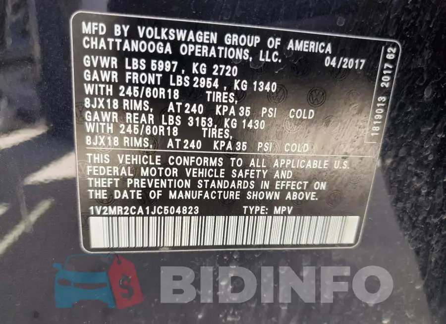 1V2MR2CA1JC504823 Photo# 13