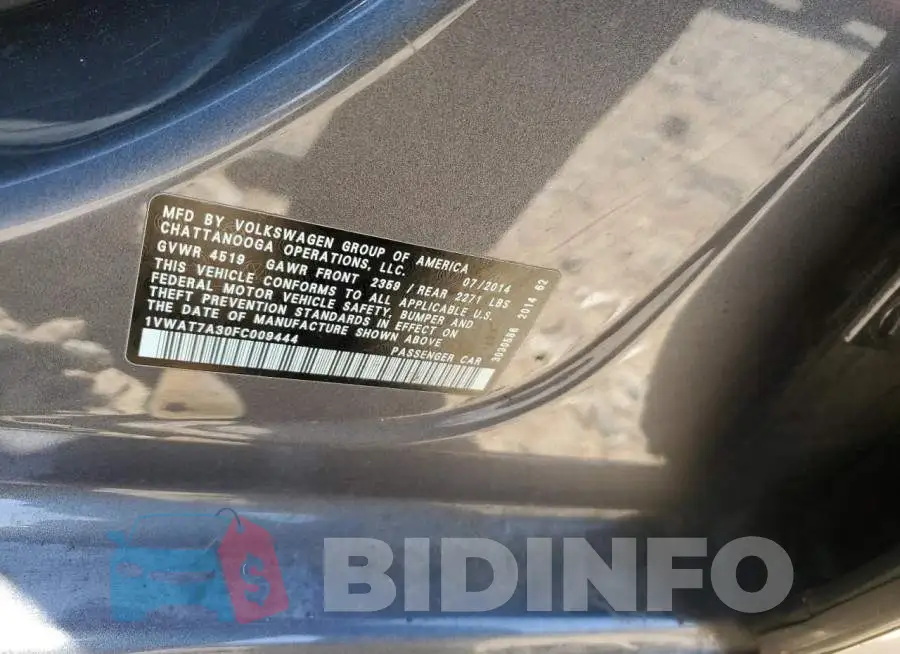 1VWAT7A30FC009444 Photo# 13