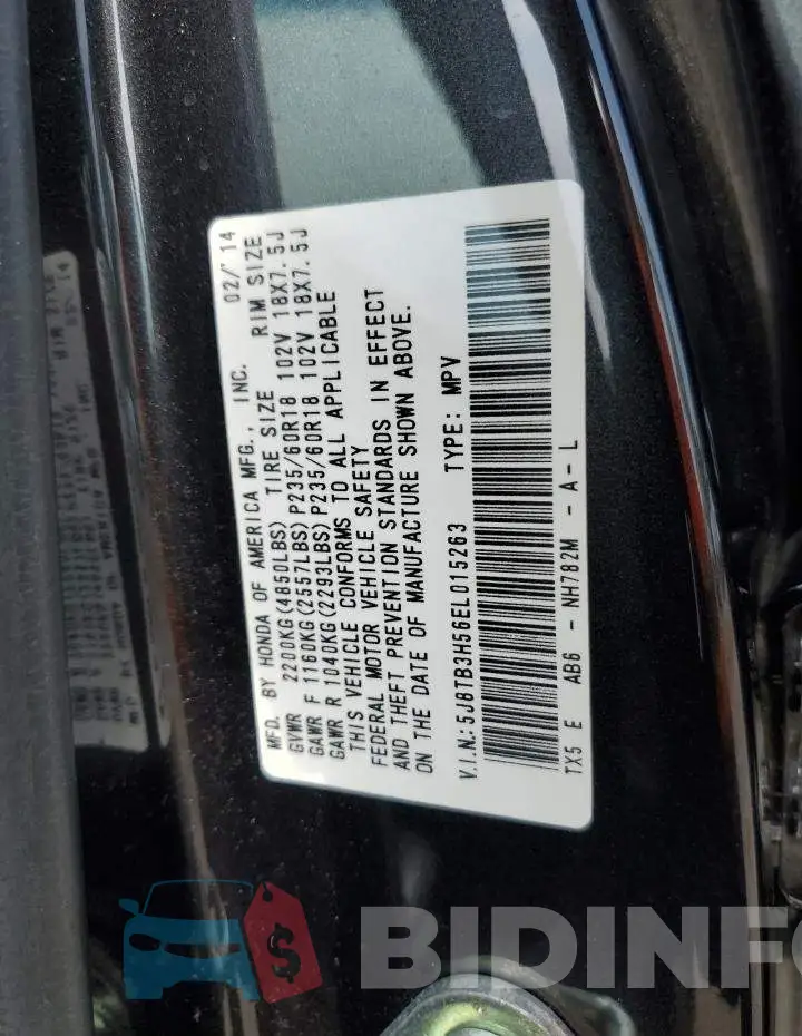 5J8TB3H56EL015263 Photo# 12