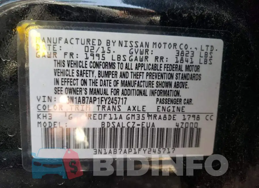 3N1AB7AP1FY245717 Photo# 12