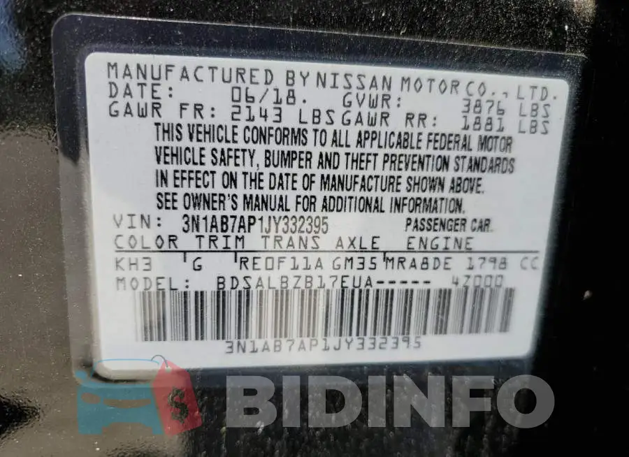 3N1AB7AP1JY332395 Photo# 12