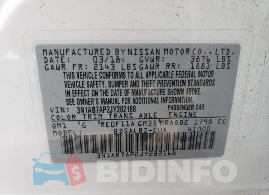 3N1AB7AP2JY282168 Photo# 12