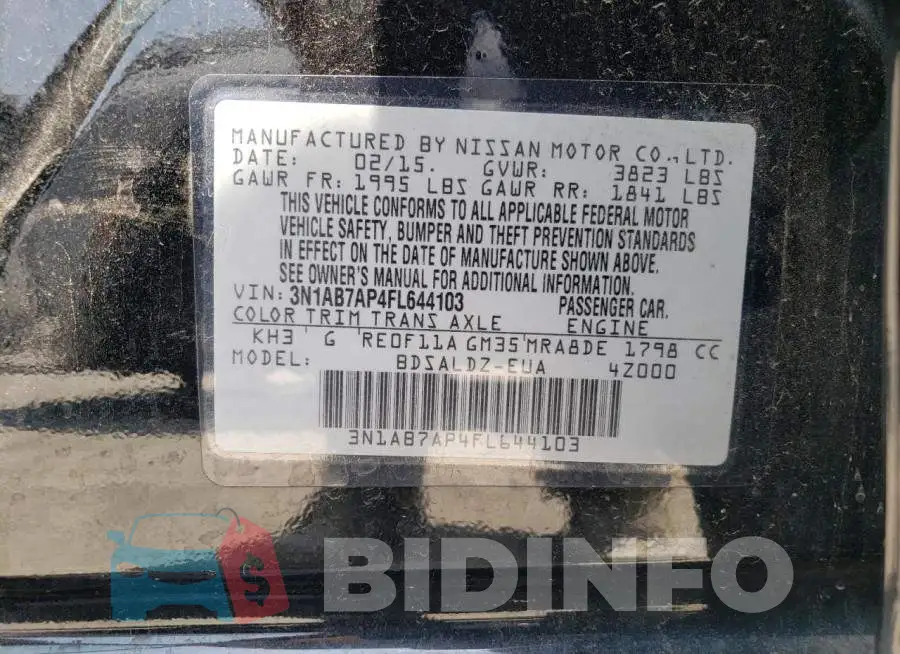 3N1AB7AP4FL644103 Photo# 13