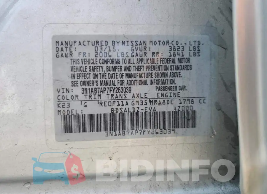 3N1AB7AP7FY263039 Photo# 12