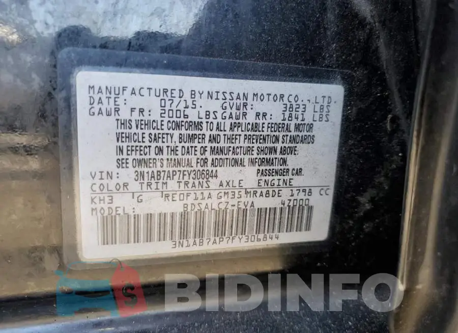 3N1AB7AP7FY306844 Photo# 12