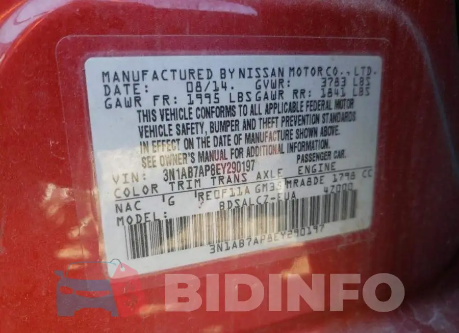 3N1AB7AP8EY290197 Photo# 13