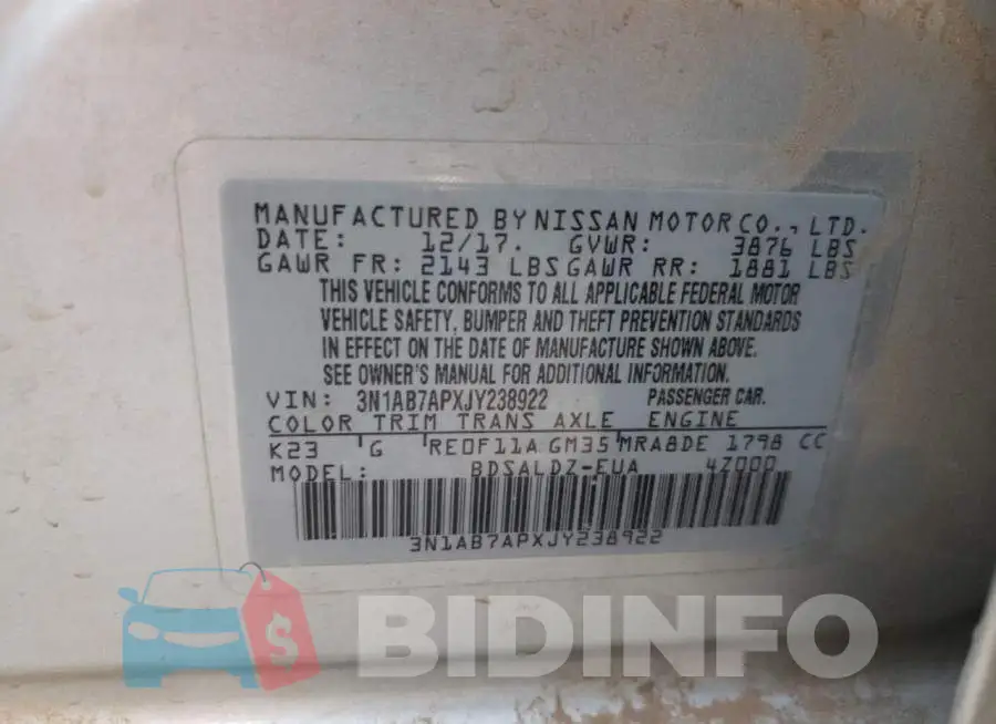3N1AB7APXJY238922 Photo# 12