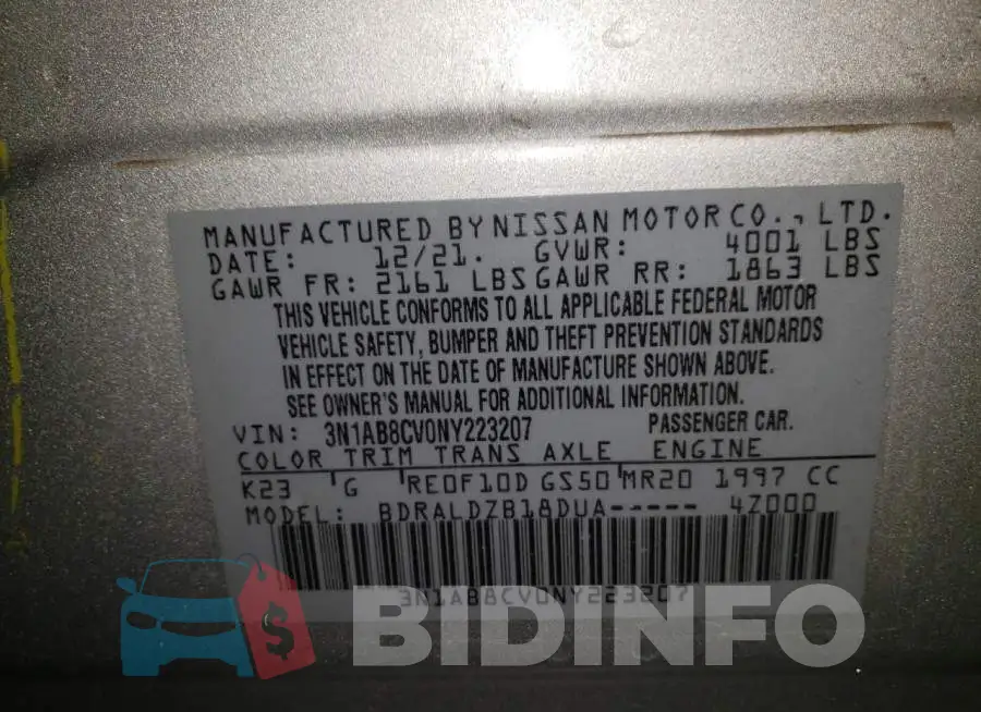 3N1AB8CV0NY223207 Photo# 12