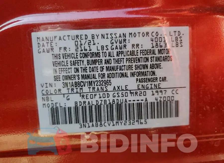 3N1AB8CV1MY232965 Photo# 12