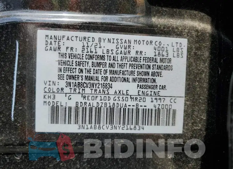 3N1AB8CV3NY216834 Photo# 12