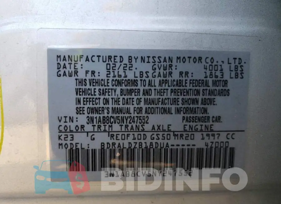 3N1AB8CV5NY247552 Photo# 12