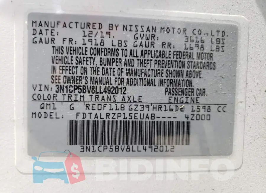 3N1CP5BV8LL492012 Photo# 13