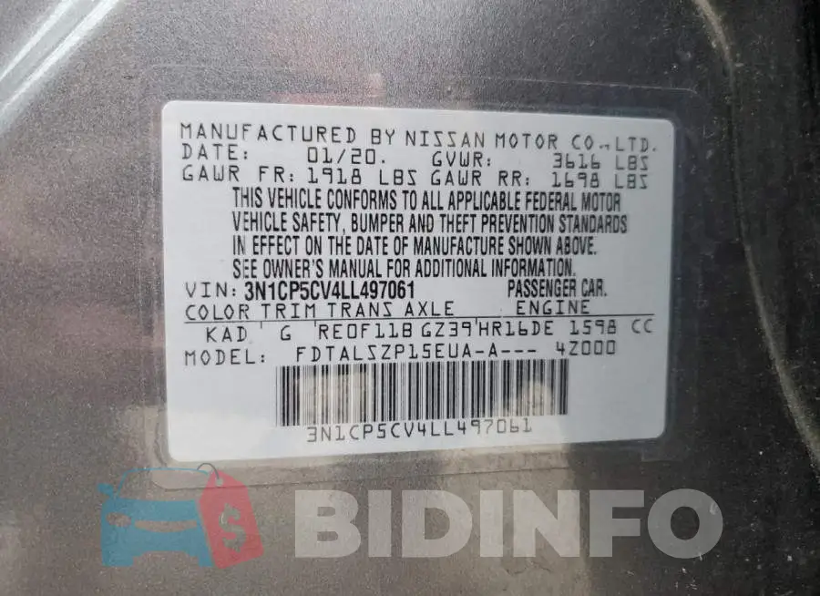 3N1CP5CV4LL497061 Photo# 13