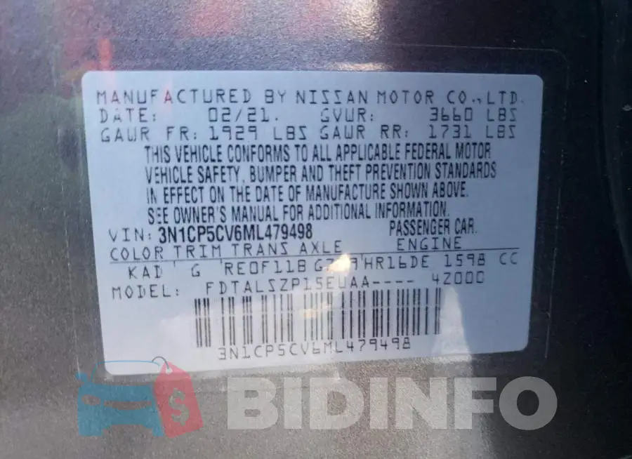 3N1CP5CV6ML479498 Photo# 12