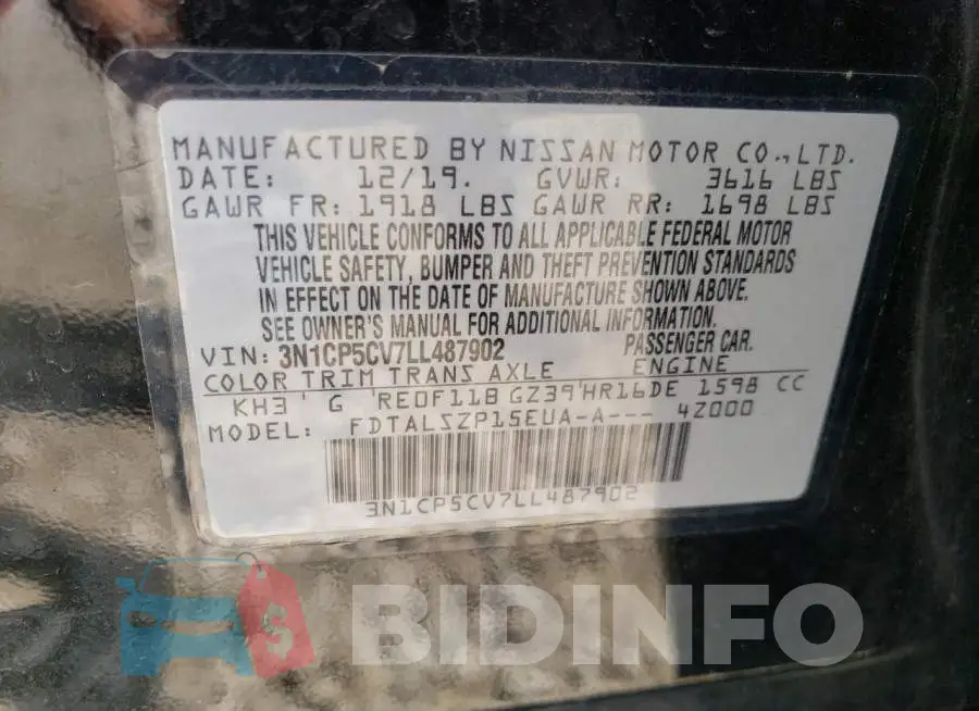 3N1CP5CV7LL487902 Photo# 13