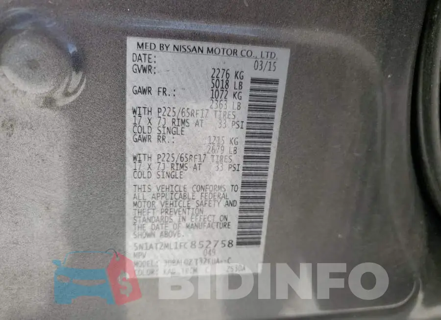 5N1AT2ML1FC852758 Photo# 13