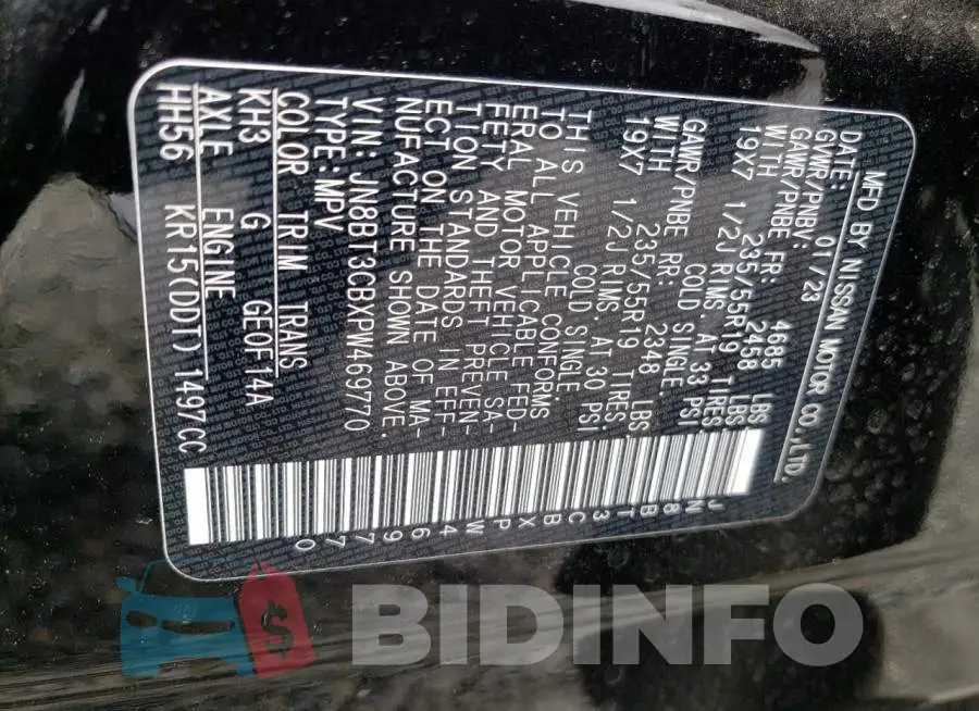 JN8BT3CBXPW469770 Photo# 12