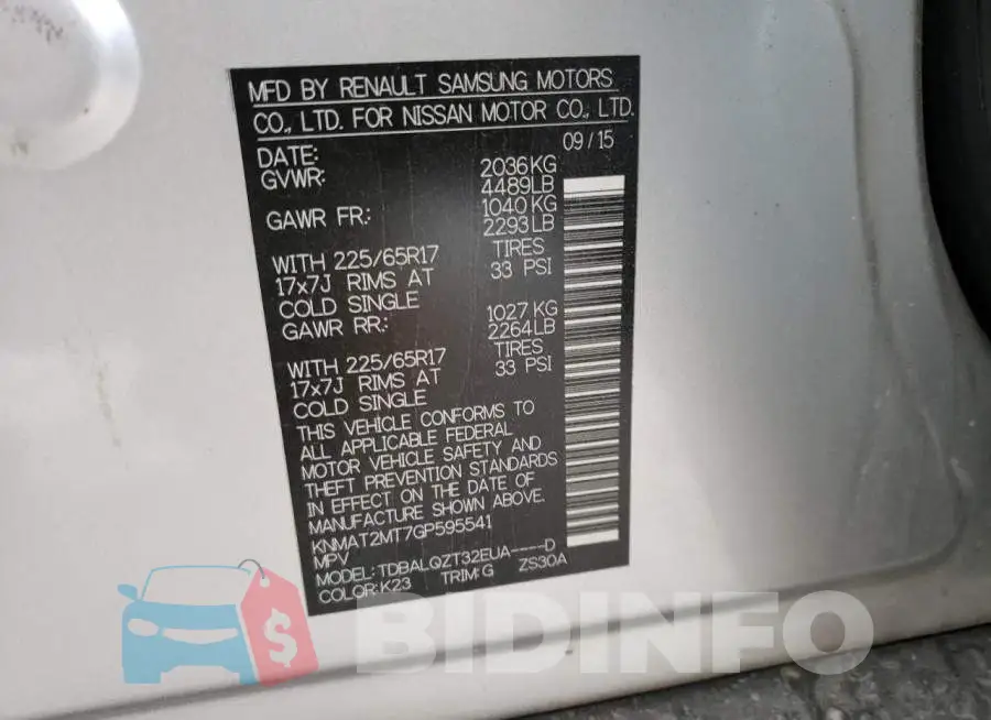 KNMAT2MT7GP595541 Photo# 14