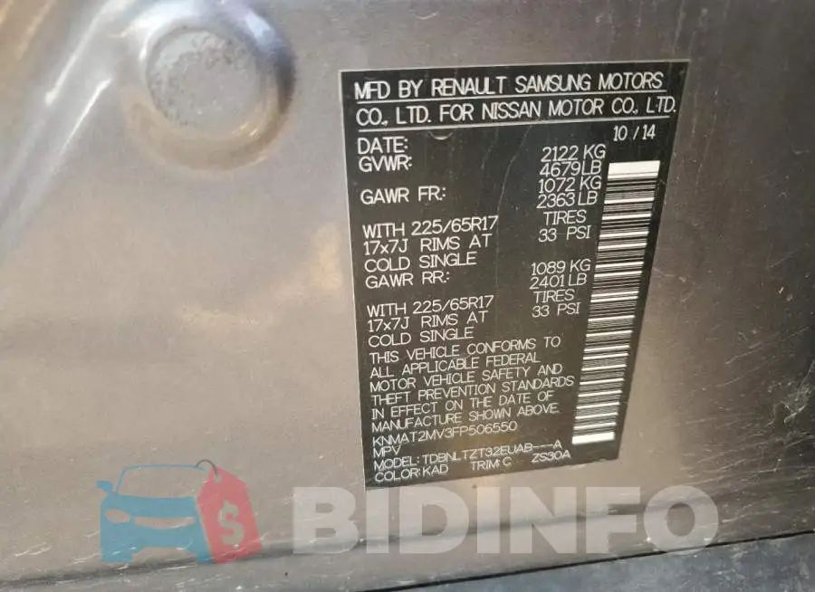 KNMAT2MV3FP506550 Photo# 13