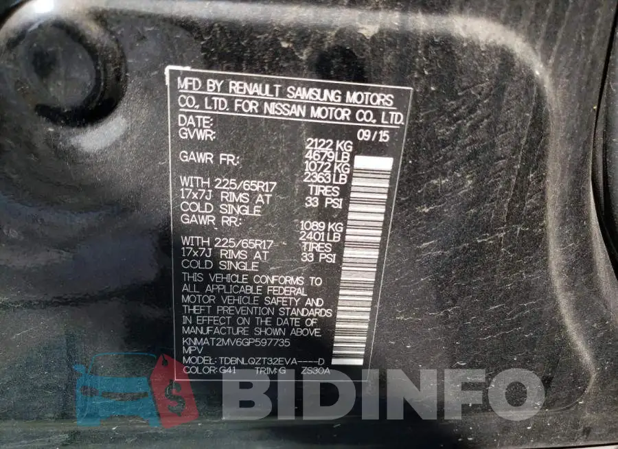 KNMAT2MV6GP597735 Photo# 14