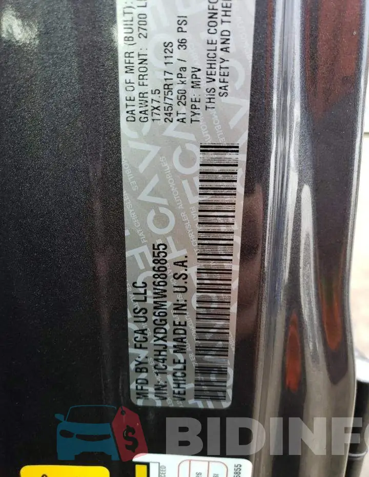 1C4HJXDG6MW686855 Photo# 12