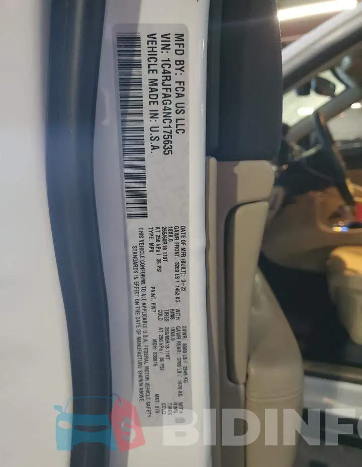 1C4RJFAG4NC175635 Photo# 13