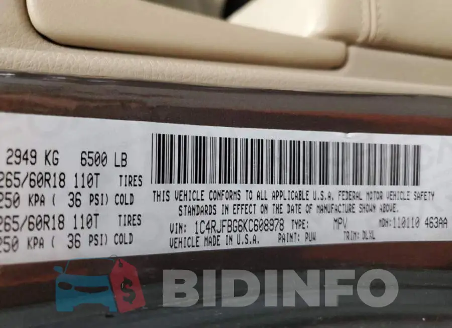 1C4RJFBG6KC608978 Photo# 14