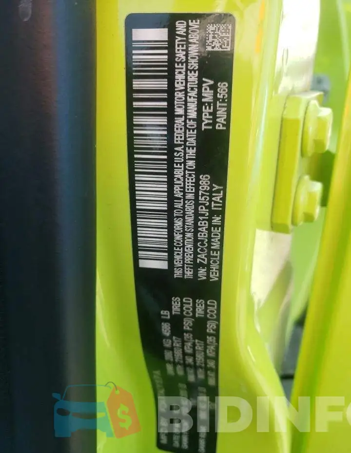 ZACCJBAB1JPJ57986 Photo# 12
