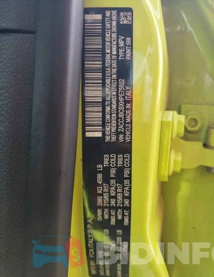 ZACCJBCBXHPE75602 Photo# 13