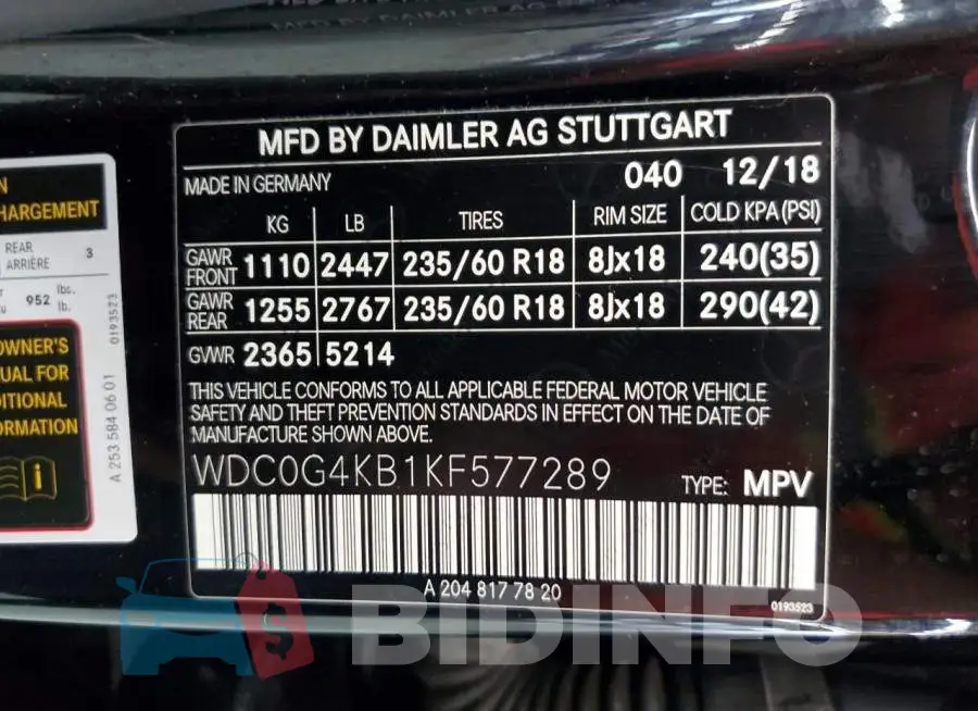WDC0G4KB1KF577289 Photo# 13