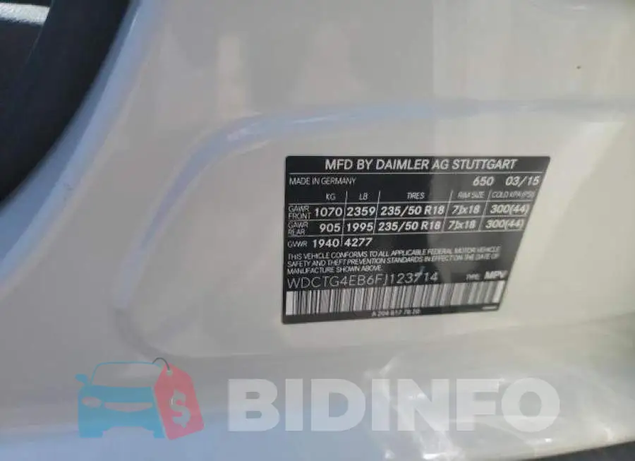 WDCTG4EB6FJ123714 Photo# 10