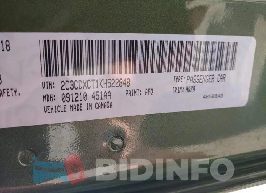 2C3CDXCT1KH522848 Photo# 10